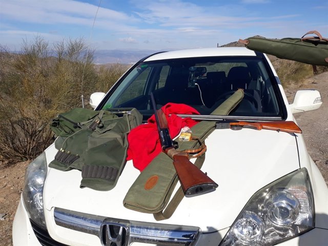 Armas intervenidas en la cacería ilegal