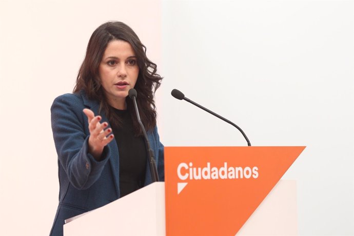 Rueda de prensa de Inés Arrimadas en la sede de Ciudadanos