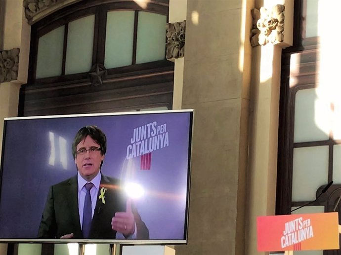 El candidat de JuntsxCat,  Carles Puigdemont