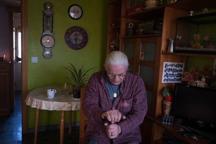 Barrio de Pan Bendito, Madrid, España. Víctor, persona en situación d