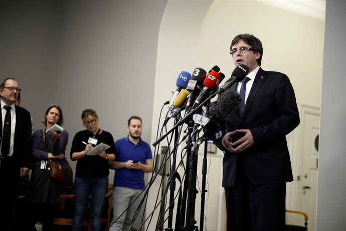 Rueda de prensa de Puigdemont en Dinamarca