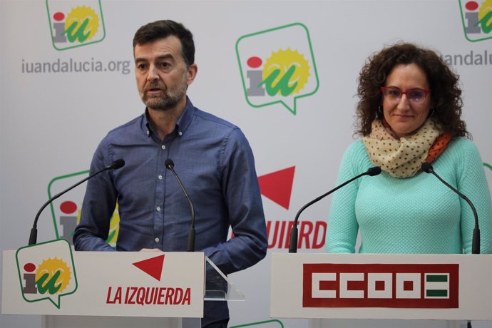 Antonio Maíllo (IU) y Nuria López (CCOO)