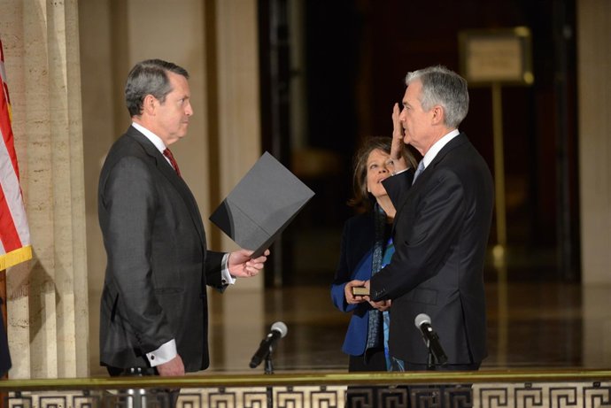 Vice Chairman for Supervision Randal K. Quarles swears in Chairman Powell