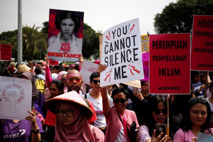 Marcha por el Día de la Mujer en Yakarta
