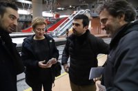 Representantes de Podemos, IU y Equo comparten trayecto en Cercanías para reclamar "una solución" para la línea C3