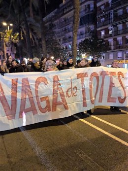 Concentración feminista en Barcelona