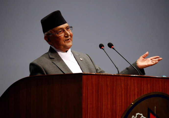 Foto de archivo del primer ministro de Nepal, Sharma Oli.