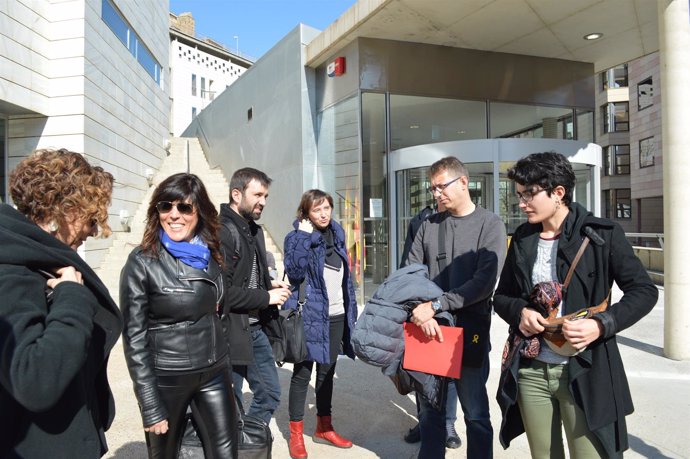 Miembros de la plataforma Lleida lliure de franquismo