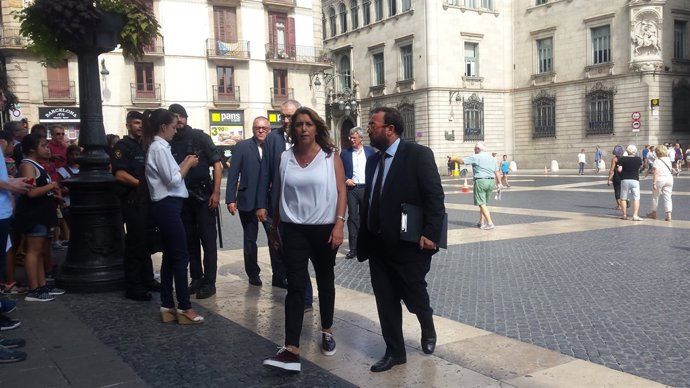 Susana Díaz, a la seva arribada aquest dissabte a la Generalitat 