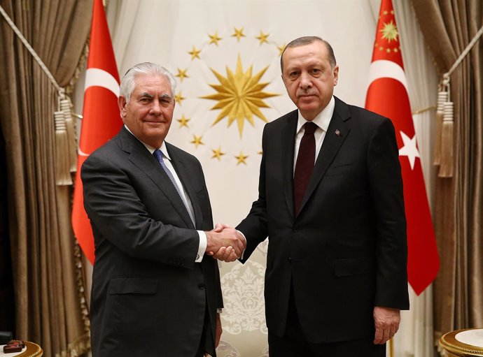Recep Tayyip Erdogan y  Rex Tillerson 