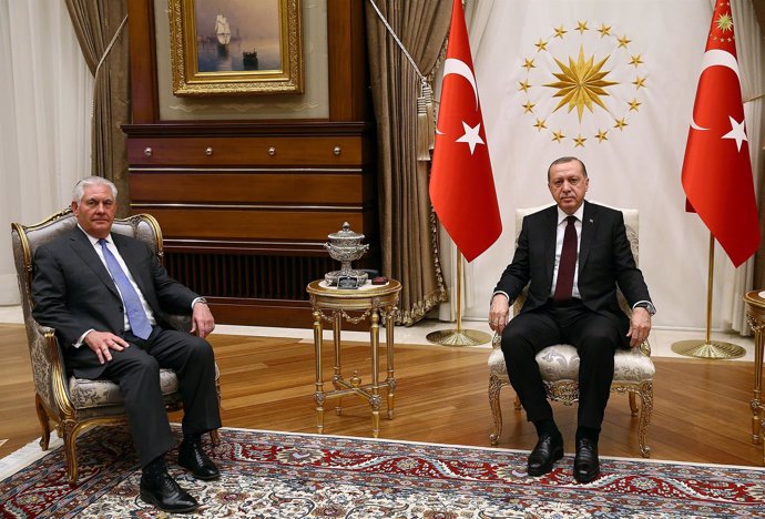 Rex Tillerson y Recep Tayyip Erdogan