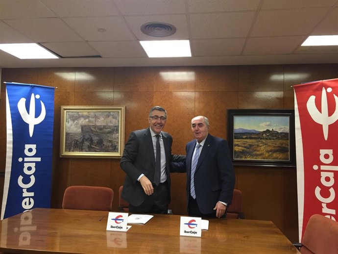 Bienvenido Sesé (Ibercaj) y Manuel Rodríguez  (Cámara de Huesca)