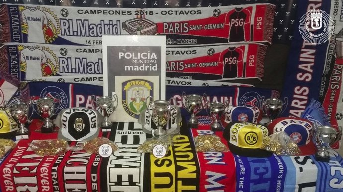 Artículos falsos intervenidos durante Real Madrid vs PSG