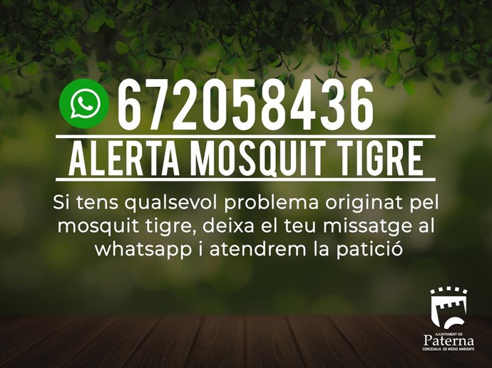 Whatsapp para incidencias sobre el mosquito tigre