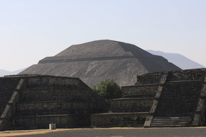 A general view shows the Pyramid of the Sun at the Teotihuacan archaeological si
