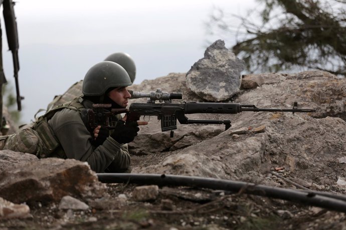 Fuerzas turcas que participan en la ofensiva de Afrin