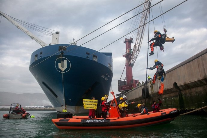 16/02/2018. Puerto De Bilbao, Vizcaya, Bizkaia, Euskadi, País Vasco, España. Un 
