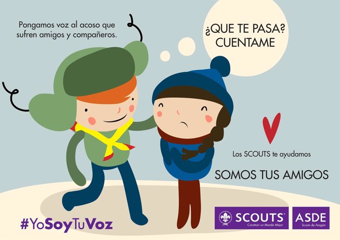 Cartel de la campaña #YoSoyTuVoz que Scouts Aragón inicia este domingo