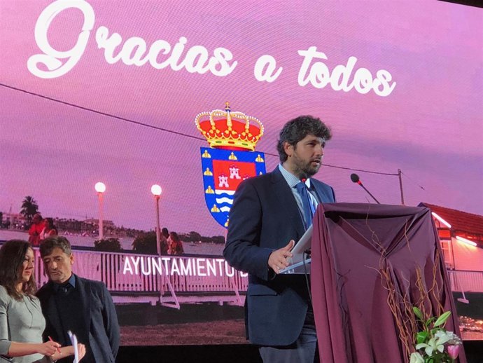El presidente de la Comunidad, durante el acto
