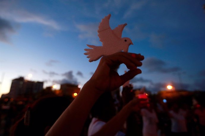 Manifestación contra los feminicidios en Colombia