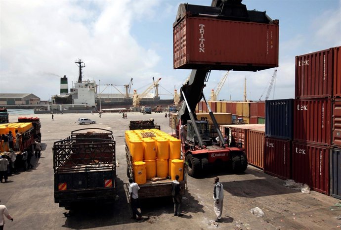 Foto de archivo del puerto de Mogadiscio