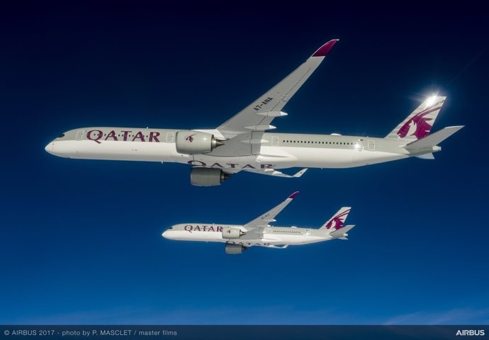 El modelo A350-1000 encargado por Qatar Airways