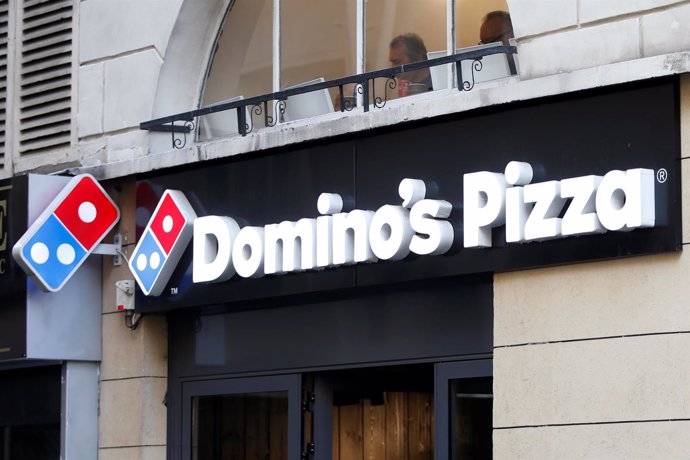 The sign of a Domino's Pizza restaurant is seen in Paris, France, October 27, 20