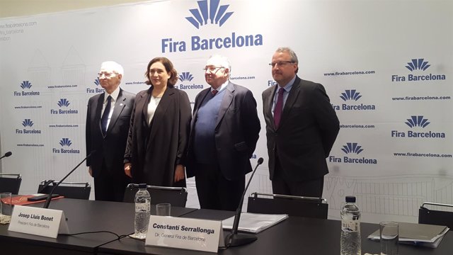 Miquel Valls, Ada Colau, Josep Lluís Bonet y Constantí Serrallonga