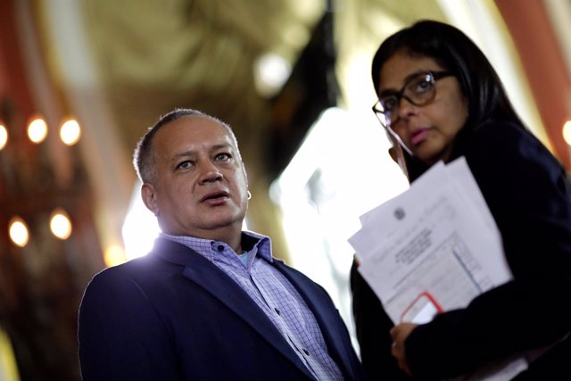 Diosdado Cabello y Delcy Rodríguez