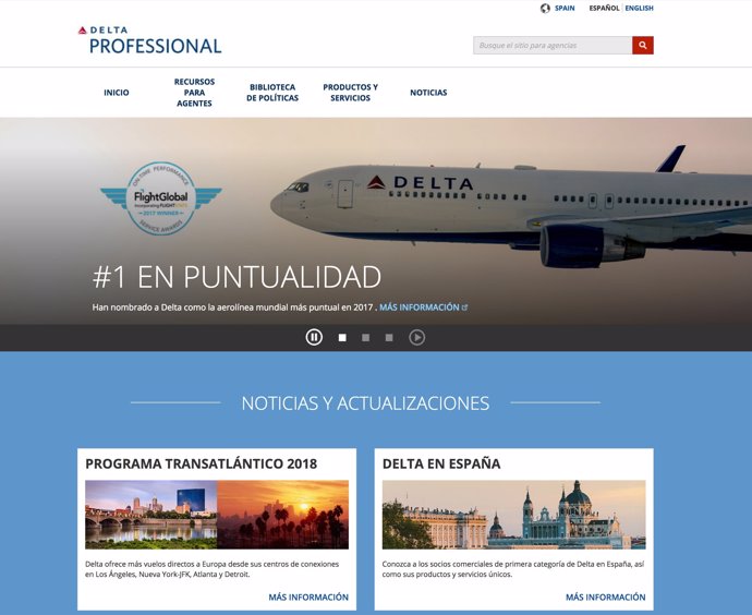 Web de agencias para Delta Air Lines