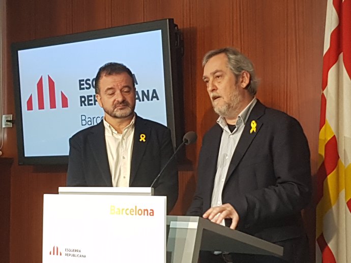 El líder de ERC, Alfred Bosch, y el concejal Jordi Coronas