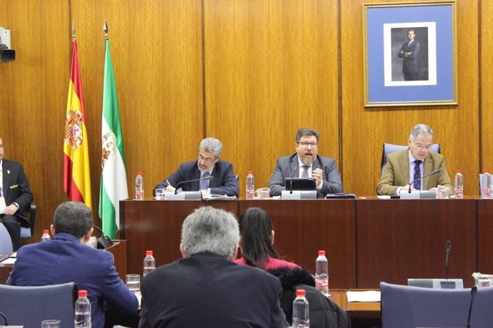 Consejero de Agricultura, Rodrigo Sánchez Haro, en comisión parlamentaria.