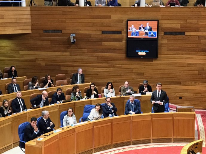 Nuñez Feijóo durante la sesión de control al Gobierno este miércoles en el pleno