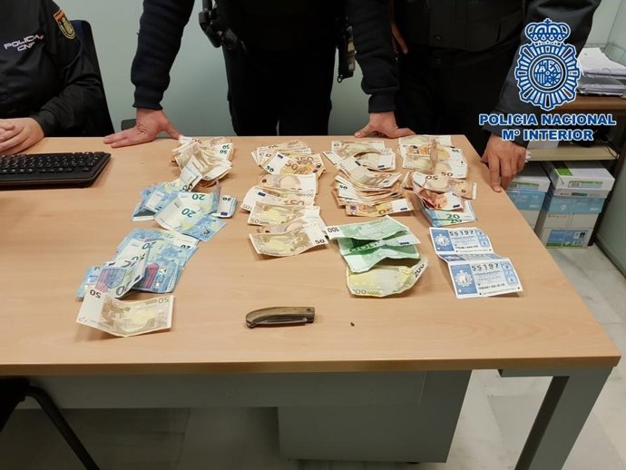 Botín incautado tras la detención de un supuesto ladrón