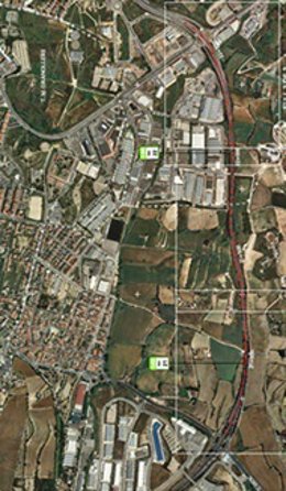 L'àmbit d'actuació de les obres en la carretera C-352 