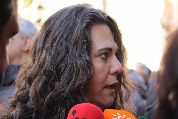 La responsable de Acción Política de IULV-CA, Gertrudis Vargas, en la protesta
