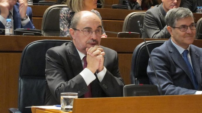 Javier Lambán, en la sesión plenaria                 