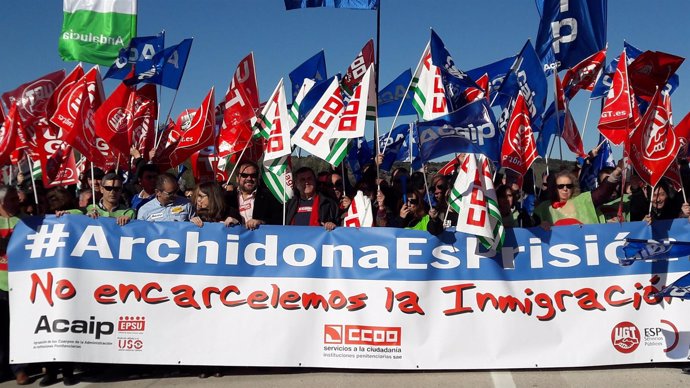 Archidona protestas de sindicatos ccoo ugt acaip carcel funcionarios prisiones 