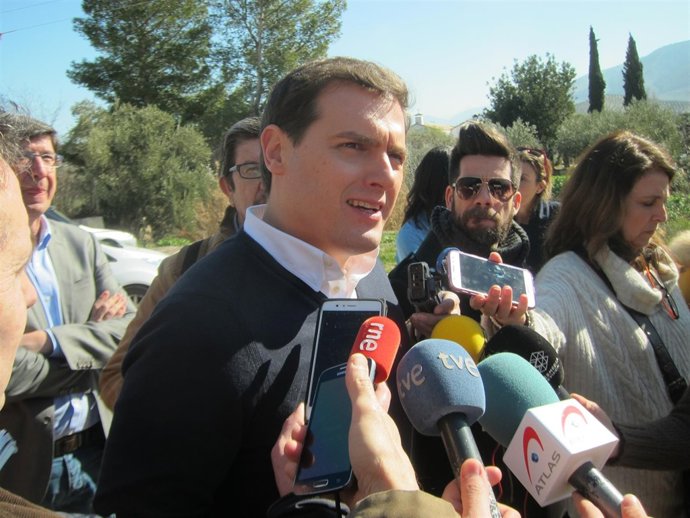 Albert Rivera durante sus declaraciones                             