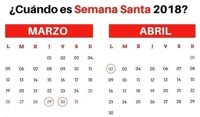 ¿Cuándo es la Semana Santa 2018?