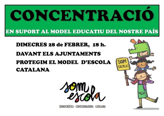 Cartell de Som Escola per defensar la immersió lingüística