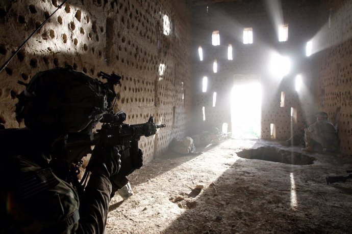 Militar estadounidense en Kandahar (Afganistán)
