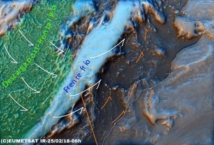 Imagen satélite de la borrasca
