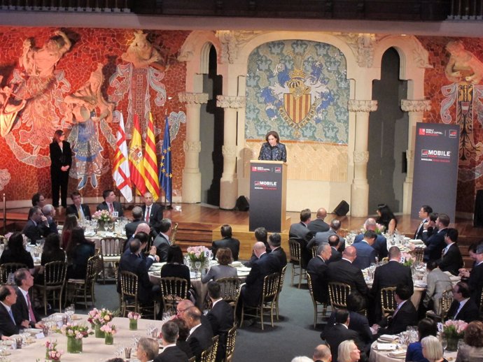 La alcaldesa A.Colau en la cena inaugural del MWC