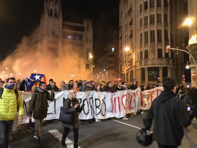 Manifestación de los CDR contra la presencia del Rey en Barcelona