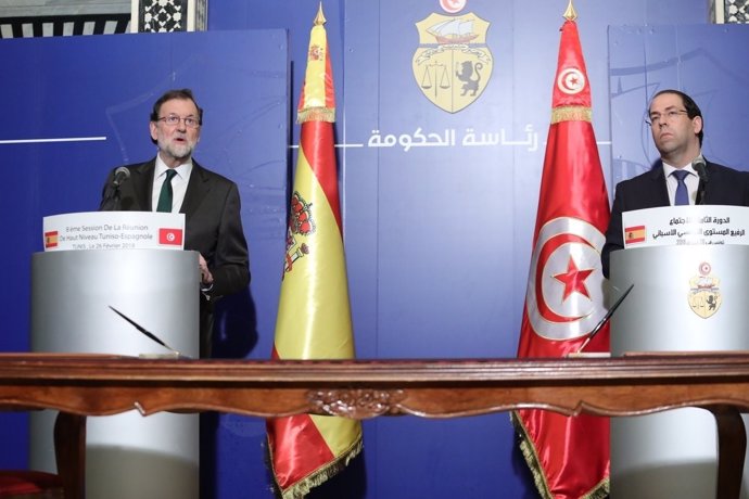 Rajoy y el primer ministro de Túnez