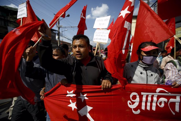 Foto de archivo de una protesta de maoístas en contra del Tribunal Supremo