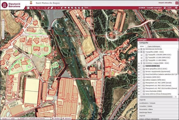 Vista prèvia de la cartografia digital de Sant Mateu de Bages