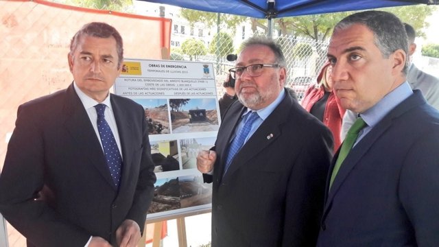 Sanz, Villanova y Bendodo. Visitan obras temporal 2015