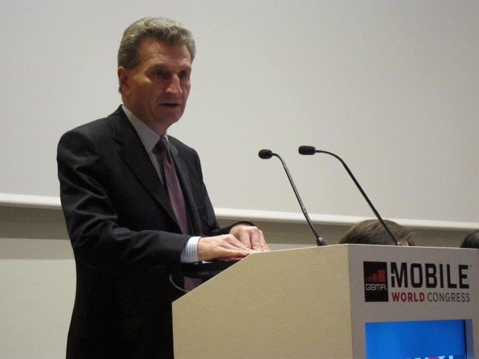 Günther Oettinger cuando era comisario de Economía y Sociedad Digital en 2015